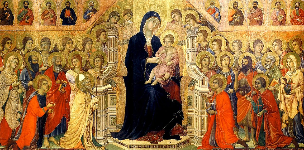 Virgin Mary and Child with saints and angels